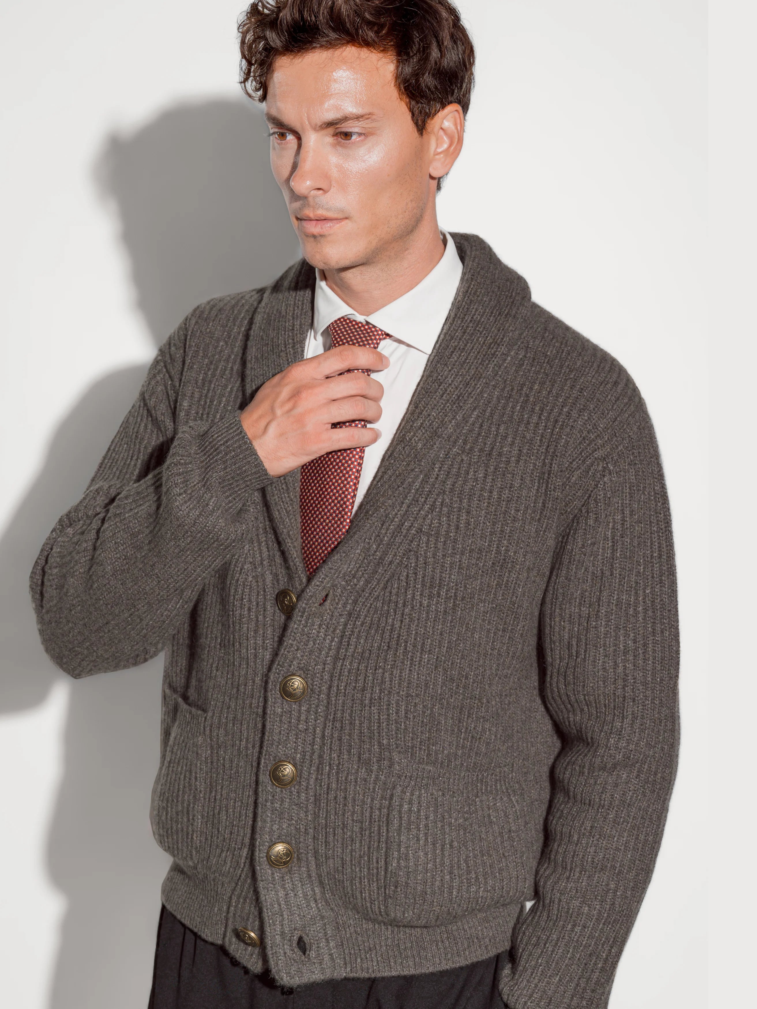 Cardigan Eton Tortora