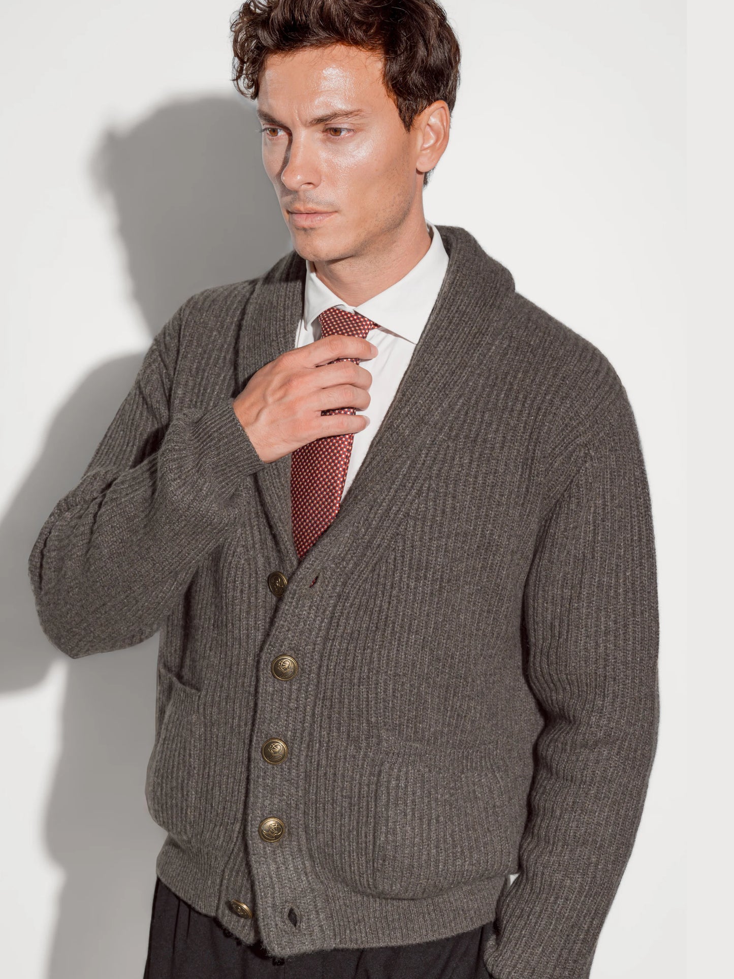 Cardigan Eton Tortora